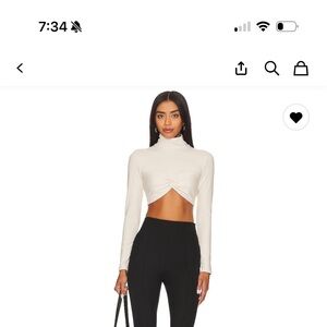 Susana Monaco mock neck twist front crop top